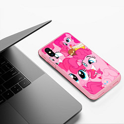 Чехол iPhone XS Max матовый Pinkie Pie pattern, цвет: 3D-баблгам — фото 2