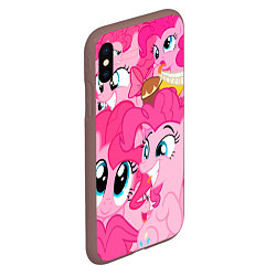 Чехол iPhone XS Max матовый Pinkie Pie pattern, цвет: 3D-коричневый — фото 2