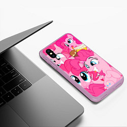 Чехол iPhone XS Max матовый Pinkie Pie pattern, цвет: 3D-сиреневый — фото 2