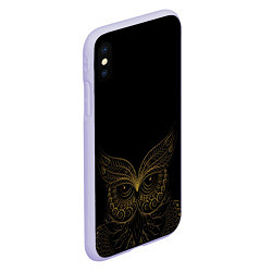 Чехол iPhone XS Max матовый Золотая сова, цвет: 3D-светло-сиреневый — фото 2