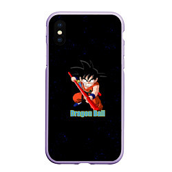 Чехол iPhone XS Max матовый Dragon Ball, цвет: 3D-светло-сиреневый