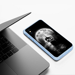 Чехол iPhone XS Max матовый Летучий голландец, цвет: 3D-голубой — фото 2