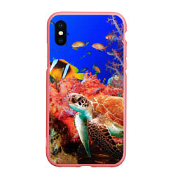 Чехол iPhone XS Max матовый Морская черепаха, цвет: 3D-баблгам