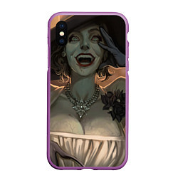 Чехол iPhone XS Max матовый Resident Evil: Village, цвет: 3D-фиолетовый