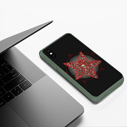 Чехол iPhone XS Max матовый Star of Isaac, цвет: 3D-темно-зеленый — фото 2