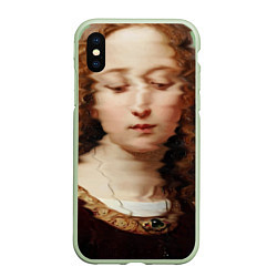 Чехол iPhone XS Max матовый Renaissance Maiden, цвет: 3D-салатовый