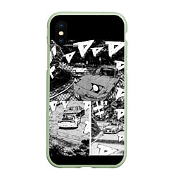 Чехол iPhone XS Max матовый Initial d, цвет: 3D-салатовый