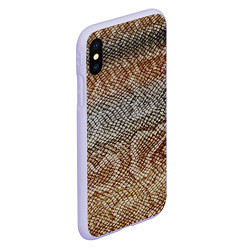 Чехол iPhone XS Max матовый Snake skin, цвет: 3D-светло-сиреневый — фото 2