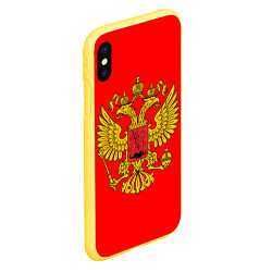 Чехол iPhone XS Max матовый РОССИЯ RUSSIA UNIFORM, цвет: 3D-желтый — фото 2