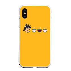 Чехол iPhone XS Max матовый Son Goku Noodle Eater, цвет: 3D-белый