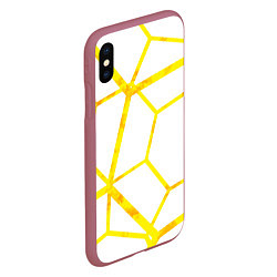 Чехол iPhone XS Max матовый Hexagon, цвет: 3D-малиновый — фото 2