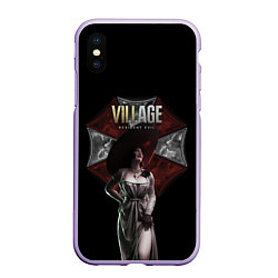 Чехол iPhone XS Max матовый Resident Evil Lady Dimitrescu, цвет: 3D-светло-сиреневый