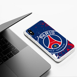 Чехол iPhone XS Max матовый ФК ПСЖ FC PSG PARIS SG, цвет: 3D-белый — фото 2