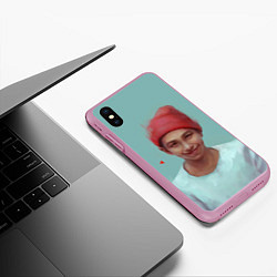 Чехол iPhone XS Max матовый BTS RM, цвет: 3D-розовый — фото 2