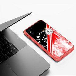 Чехол iPhone XS Max матовый FC AJAX AMSTERDAM ФК АЯКС, цвет: 3D-красный — фото 2