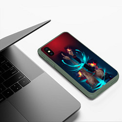 Чехол iPhone XS Max матовый Kamina & Simon, цвет: 3D-темно-зеленый — фото 2