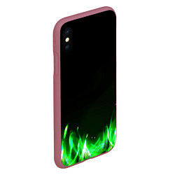 Чехол iPhone XS Max матовый Зеленый огонь, цвет: 3D-малиновый — фото 2