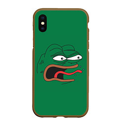 Чехол iPhone XS Max матовый Pepe skin, цвет: 3D-коричневый