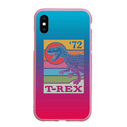 Чехол iPhone XS Max матовый T-rex Dino 72, цвет: 3D-розовый