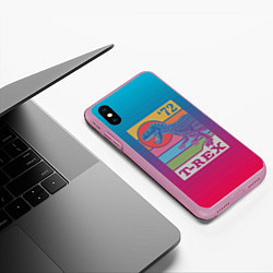 Чехол iPhone XS Max матовый T-rex Dino 72, цвет: 3D-розовый — фото 2