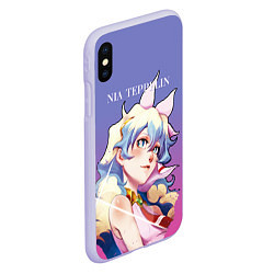 Чехол iPhone XS Max матовый Nia Gurren Lagann, цвет: 3D-светло-сиреневый — фото 2