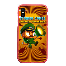 Чехол iPhone XS Max матовый BTD6 Striker Jones, цвет: 3D-красный