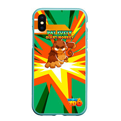 Чехол iPhone XS Max матовый BTD6 Pat Fusty, цвет: 3D-мятный