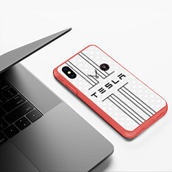 Чехол iPhone XS Max матовый INTER MIAMI FC 2021 БЕЛЫЙ, цвет: 3D-красный — фото 2