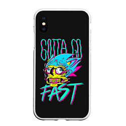 Чехол iPhone XS Max матовый Gotta go fast, цвет: 3D-белый