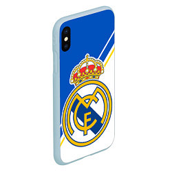 Чехол iPhone XS Max матовый REAL MADRID РЕАЛ МАДРИД, цвет: 3D-голубой — фото 2