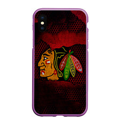 Чехол iPhone XS Max матовый CHICAGO NHL, цвет: 3D-фиолетовый