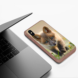 Чехол iPhone XS Max матовый Лисичка, цвет: 3D-коричневый — фото 2