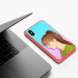 Чехол iPhone XS Max матовый Lalalalisa, цвет: 3D-красный — фото 2