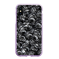 Чехол iPhone XS Max матовый Glossy Balls, цвет: 3D-сиреневый