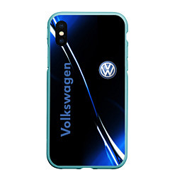 Чехол iPhone XS Max матовый VOLKSWAGEN, цвет: 3D-мятный