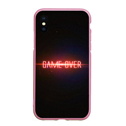 Чехол iPhone XS Max матовый Game Over, цвет: 3D-розовый