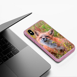 Чехол iPhone XS Max матовый Лисичка, цвет: 3D-розовый — фото 2