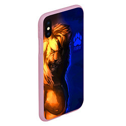 Чехол iPhone XS Max матовый Furry lion, цвет: 3D-розовый — фото 2