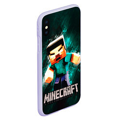 Чехол iPhone XS Max матовый MINECRAFT, цвет: 3D-светло-сиреневый — фото 2