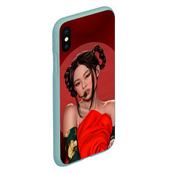 Чехол iPhone XS Max матовый Дженни BLACKPINK, цвет: 3D-мятный — фото 2