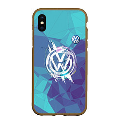 Чехол iPhone XS Max матовый VOLKSWAGEN, цвет: 3D-коричневый