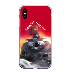 Чехол iPhone XS Max матовый Girls und Panzer Девушки и танки z, цвет: 3D-светло-сиреневый