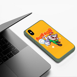 Чехол iPhone XS Max матовый Anime Cup, цвет: 3D-темно-зеленый — фото 2