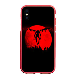Чехол iPhone XS Max матовый Death Note Рюк силуэт, цвет: 3D-красный