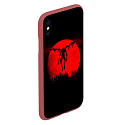 Чехол iPhone XS Max матовый Death Note Рюк силуэт, цвет: 3D-красный — фото 2