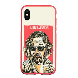 Чехол iPhone XS Max матовый The Big Lebowski Dude, цвет: 3D-красный