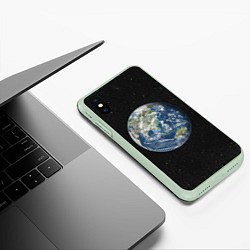 Чехол iPhone XS Max матовый ПланеТа ЗемЛя, цвет: 3D-салатовый — фото 2