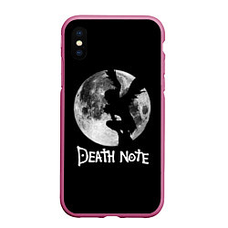 Чехол iPhone XS Max матовый Мрачный Рюк Death Note, цвет: 3D-малиновый