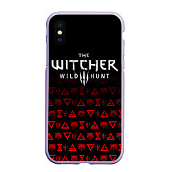 Чехол iPhone XS Max матовый THE WITCHER 1, цвет: 3D-светло-сиреневый