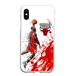 Чехол iPhone XS Max матовый CHICAGO BULLS 9, цвет: 3D-белый